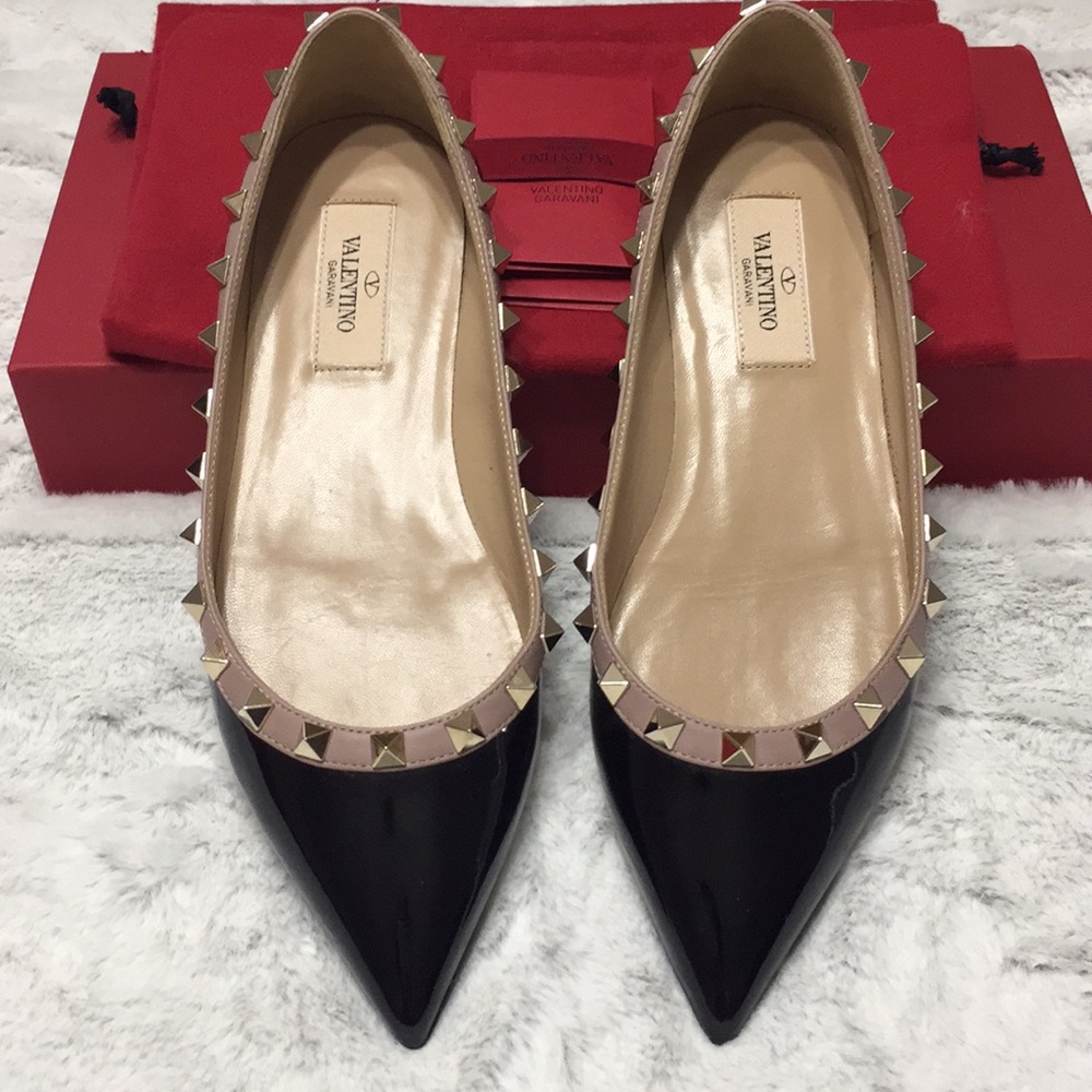 Valentino rockstud ballerina flats size 36